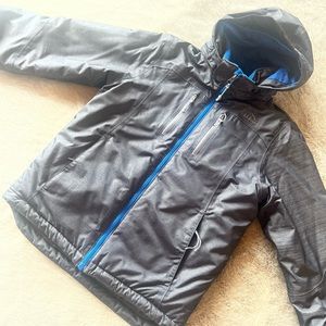 L.L. Bean Gray Puffer Jacket with Blue Zipper